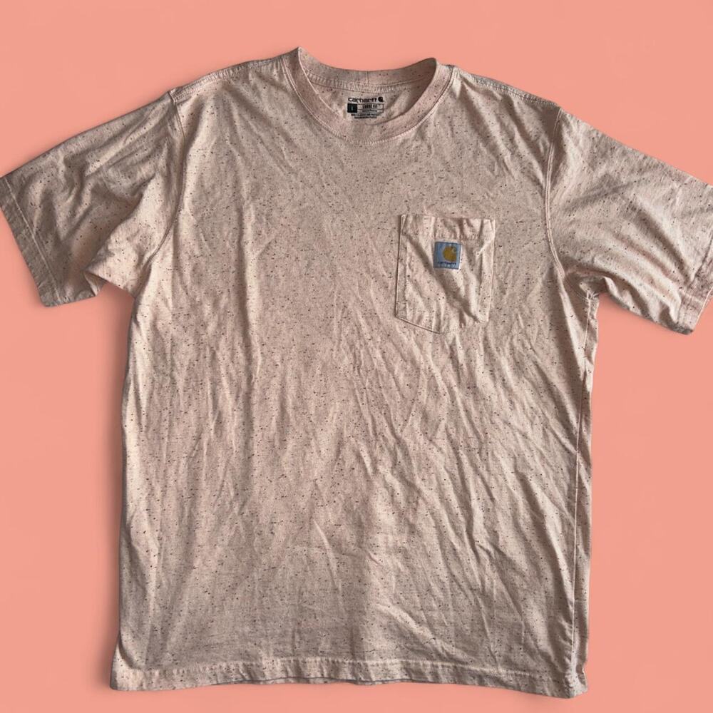 Carhartt coral speckled pocket tee